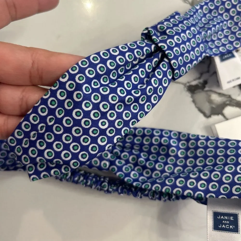 Janie and Jack Blue and Green Patterned head band NWT